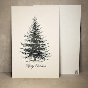 Elegant Christmas Tree Postcard Minimalistic Christmas Greeting Card X-Mas Gift Xmas Card
