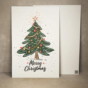 Christmas Tree Postcard Cozy Tree Greeting Card X-Mas Gift Xmas Card