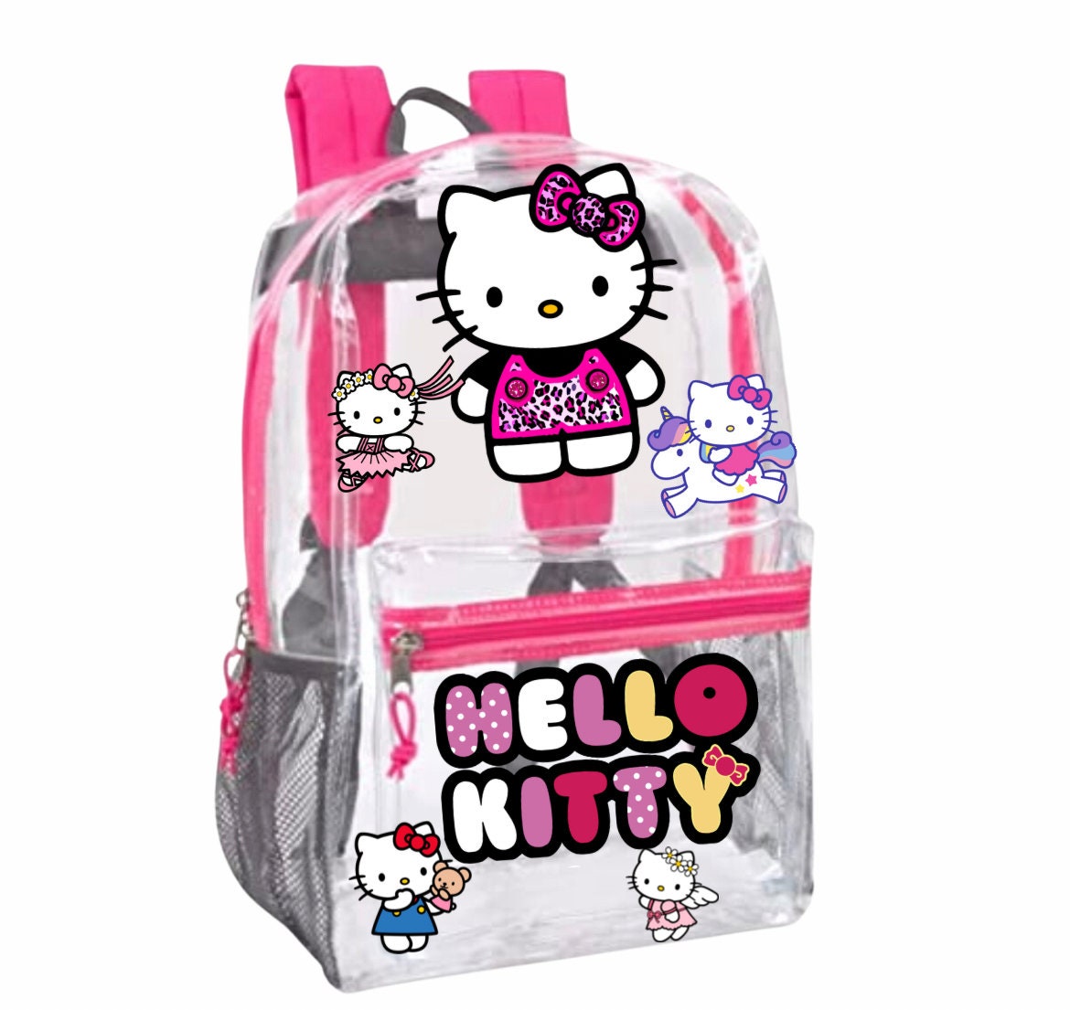 Hello Kitty Pink Large 16 School Backpack Bag - Star