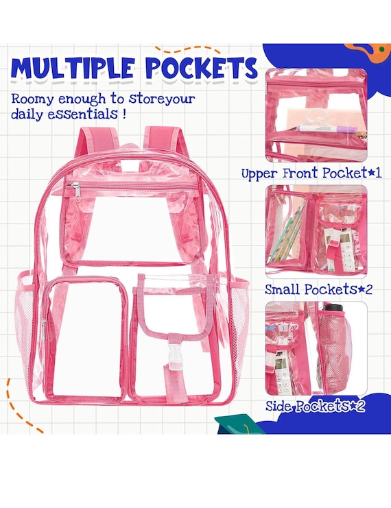 Pink Transparent Character Backpack Too cute to carry, too fun to ignore ?? This adorable  main image 3