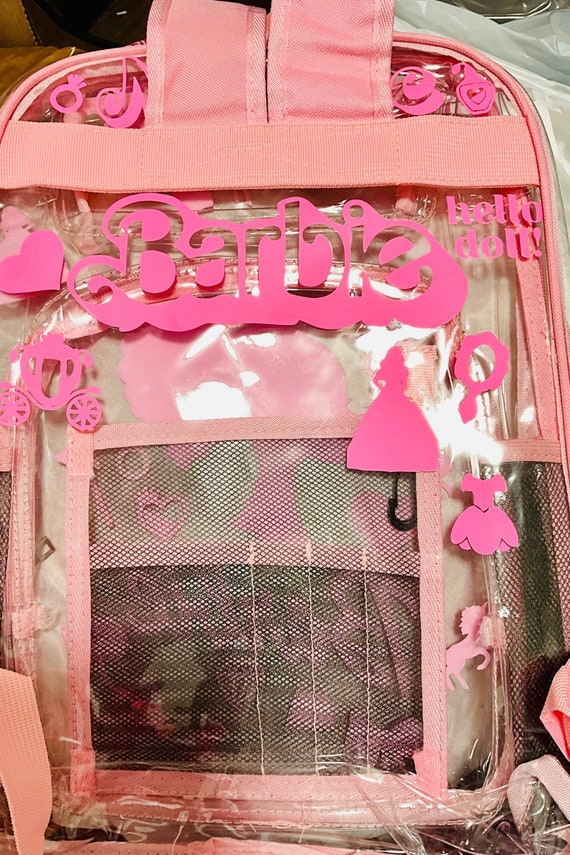 Pink Transparent Character Backpack Amazon.com | abshoo Large Clear Backpack For Girls Women  main image 2