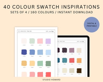 Digital Planner Colour Swatches | Colour Palette Inspiration | Scrap Book | Digital & Printable | Instant Download