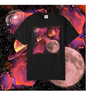 Cosmic Adventure T-Shirt - Unisex Garment-Dyed Tee, Space Lovers Gift, Astronaut Theme, Celestial Print, Astronomy Fashion, Trendy Summer