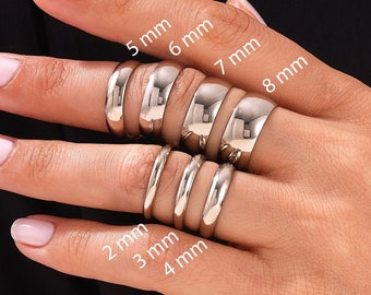 Alianza de boda de cúpula de platino sólido 950 / Anillo de boda de platino pulido para hombres y mujeres / Alianza de boda simple / Anillo de banda de platino clásico