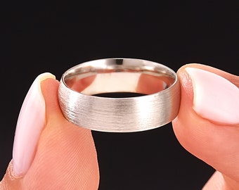 950 Platinum Wedding Band: Modern Matte Dome Ring, Comfort Fit