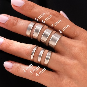 Solid 950 Platinum Beveled Wedding Band / Matte Platinum Ring for Men and Women / Wedding Band with Beveled Edges / Plain Platinum Band