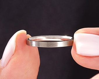 950 Platinum 2mm Classic Wedding Band: Flat, Matte, Comfort Fit