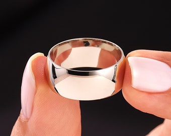 950 Platinum Dome Wedding Band (8mm): Modern Minimalist Comfort Fit Ring