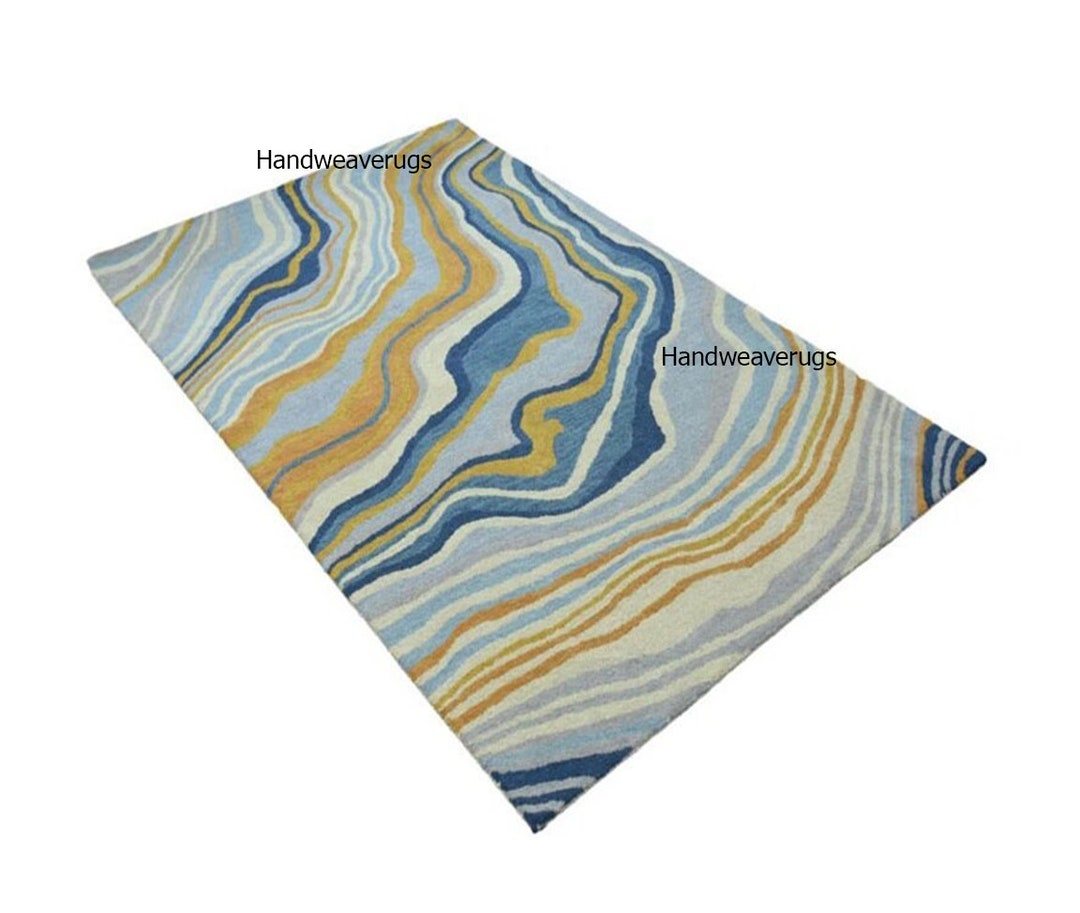 Home Decor Abstract Hand Tuft Modern Rug Carpet Premium Wool Rug 100% ...
