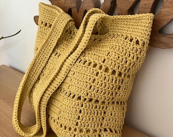 Gehaakte draagtas, schoudertas, boodschappentas, ideaal voor de zomer, strandtas, vakantietas, cadeau voor haar.