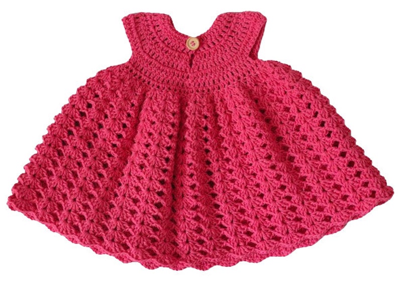 robe crochet bébé tricoté au crochet fait main idéale pour occasions festives, robe baptême, robe mariage, robe anniversaire image 7