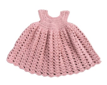 handmade crochet baby crochet dress ideal for festive occasions, baptism dress, wedding dress, birthday dress