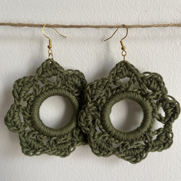 Boucles d'oreilles créoles bohème chic, boucles d'oreilles au crochet