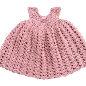 handmade crochet baby crochet dress ideal for festive occasions, baptism dress, wedding dress, birthday dress image 2