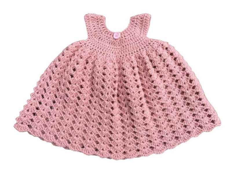 handmade crochet baby crochet dress ideal for festive occasions, baptism dress, wedding dress, birthday dress image 2