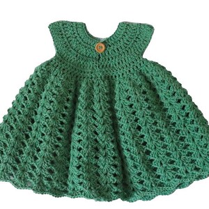 robe crochet bébé tricoté au crochet fait main idéale pour occasions festives, robe baptême, robe mariage, robe anniversaire image 5