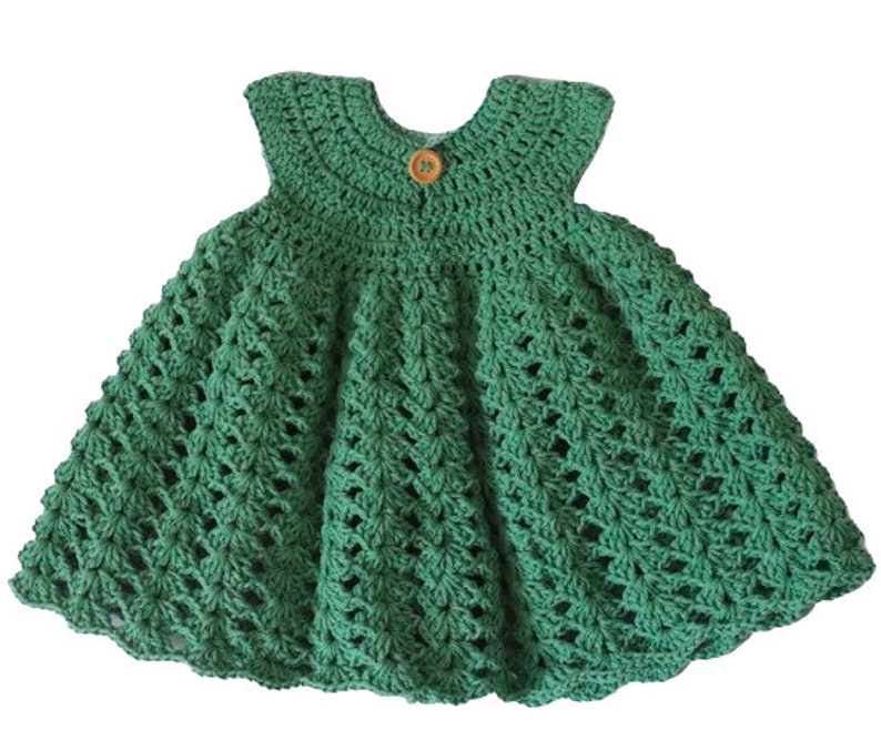 handmade crochet baby crochet dress ideal for festive occasions, baptism dress, wedding dress, birthday dress image 5