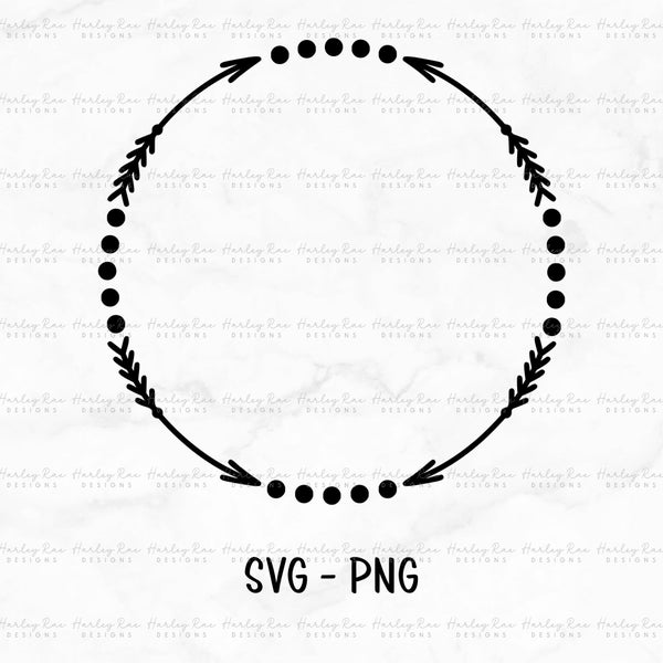 Arrow Circle Border SVG PNG - Abstract svg png Designs - Minimalist Design - Monogram Border Cut Files - Trendy Design svg png