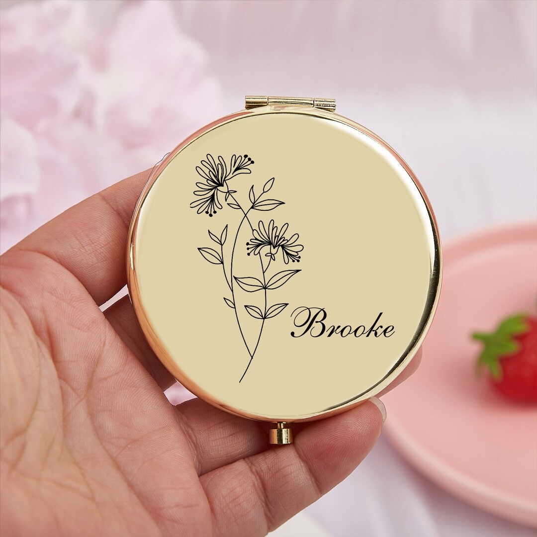 Custom Name Mirror, Pocket Mirror, Bridal Party Gifts, Wedding Party