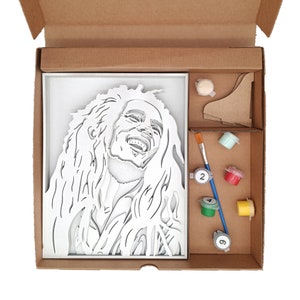 Bob Marley 3D wall art DIY kit, zen craft, tabletop size