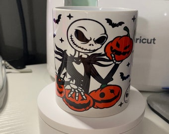 Jack Skellington Coffee Mug, 12oz Mug, Pumpkins, Jack, Halloween