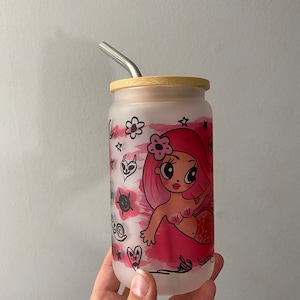 Karol G Frosted Glass Libby 16oz, Sublimation design, Mañana Sera Bonito, Bichota Season, Karol G