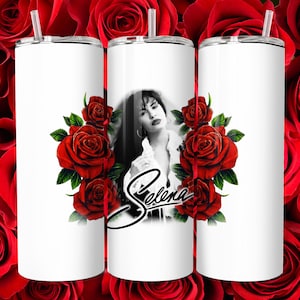 Selena 20oz Tumbler, Como La Flor, Selena Forever Tumbler