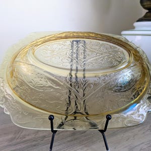 Vintage Federal Glass Amber Madrid 10&quot; Oval Vegetable Bowl