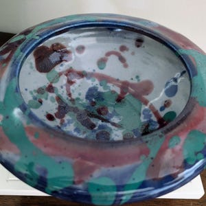 Paul Jeselskis Signed Studio Art Pottery Multi-Color Glaze 6.75&quot; Bowl