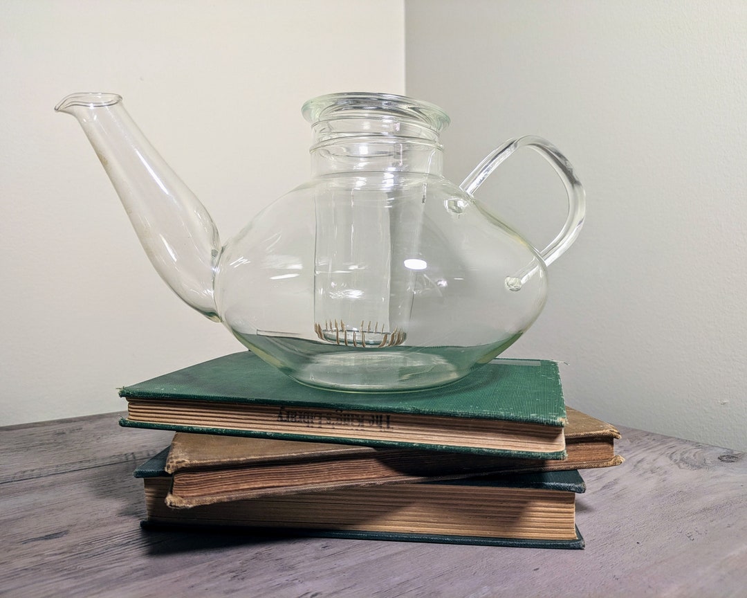 Vintage Schott Verran Clear Glass Infusion Teapot 1970's Etsy