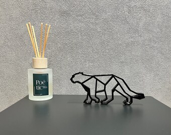 Origami Puma - Line Art 3D Druck Deko zum Aufstellen - Minimalistische, moderne und ästhetische Kunst Silhouette