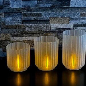 Retro Dekolampe Set mit LED-Teelicht Nostalgische 3D gedruckte Wohnzimmerbeleuchtung Transparent Glow