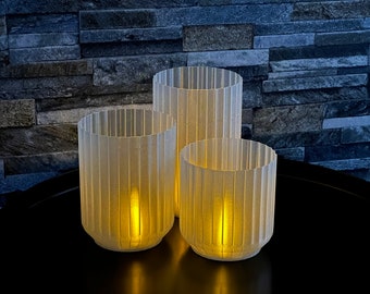 Retro Dekolampe - Set mit LED-Teelicht - Nostalgische 3D gedruckte Wohnzimmerbeleuchtung