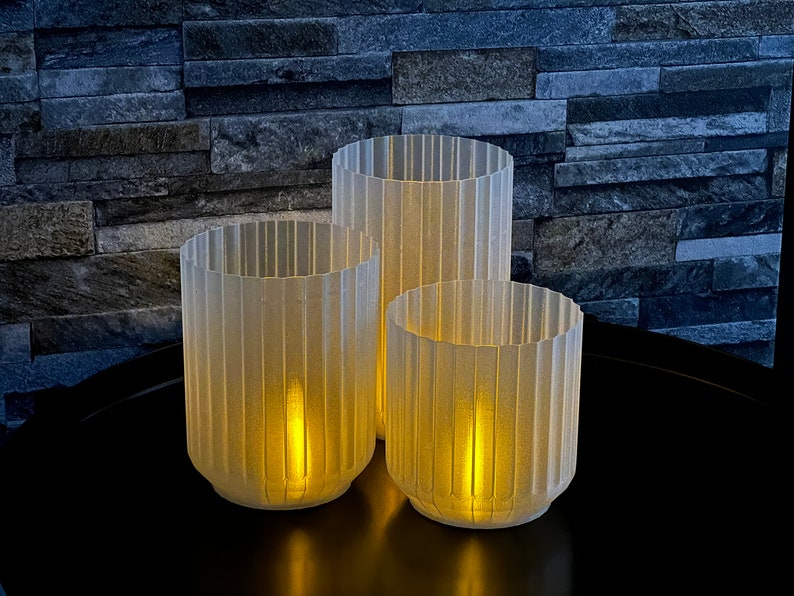 Retro Dekolampe Set mit LED-Teelicht Nostalgische 3D gedruckte Wohnzimmerbeleuchtung Bild 1