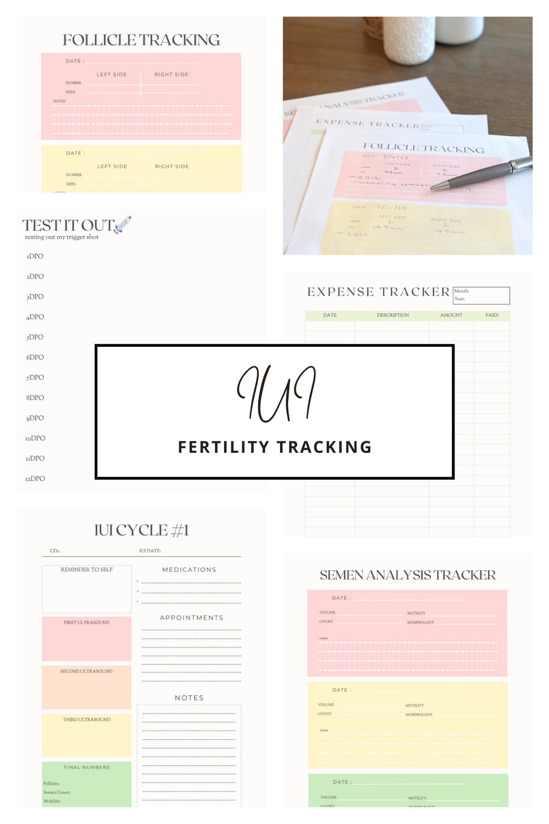 IUI Cycle 1 Tracking Packet Digital Download fertility Tracker rainbow ...