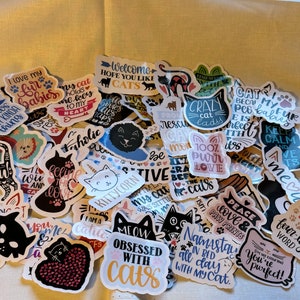 5-50 Cat Sticker Pack, Laptop, water bottle, everyday, vinyl stickers, variety pack, Cat themed, cat mom, cat dad, cat parent, love cats