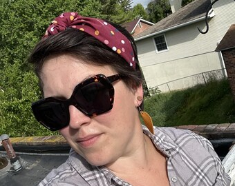 Knotted Headband for Women | Geometric, Leopard, Plaid & Zebra Patterns | Boho, Retro, Twist Knot Hair Accessories, boho and retro print