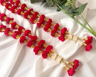 2 Pack Floral Milni Haar, Kralen Haar, Baarat Gift, Welkomstcadeau, Baraat Swagat Mala, Dames Mala, Hindoe Bruiloft, Bruiloft Bloem Milni Mala