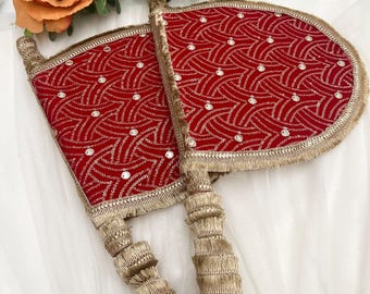 Handcrafted Cloth Hand Fan with Handle for Summer Relief and Decoration, Pakhi /Hand Pakhi /Sikh Wedding Accessories / Sikh Wedding Hand Fan