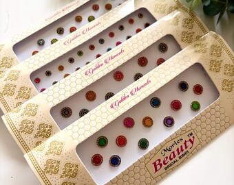 Indian Punjabi Bollywood traditional Fancy Bindi Packets Multicolour Diamonds