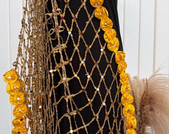 New Fancy Gold Lace Handmade Embroidery Dupattas/ Multicolour Dupatta Phulkari