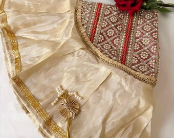 Punjabi Wedding Ramaal Gold with Mirrors Embroidered Shagun Cloth, Indian Wedding Ceremony Accessory, Traditional Wedding Gift Cover