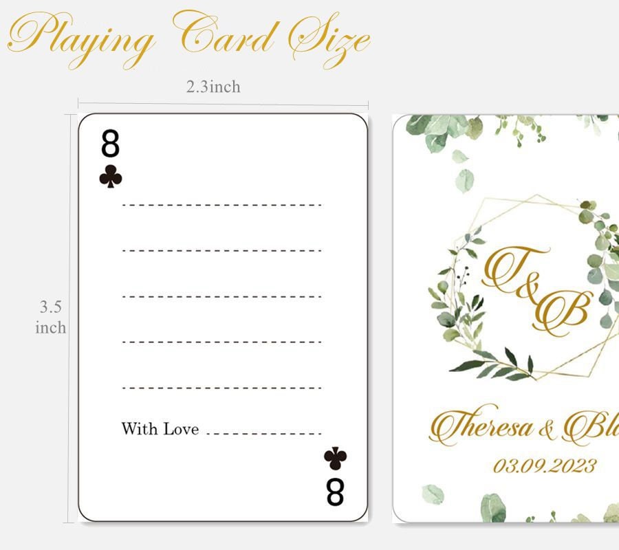 Custom Playing Cards Playing Card Guest Book Wedding Poker Etsy
