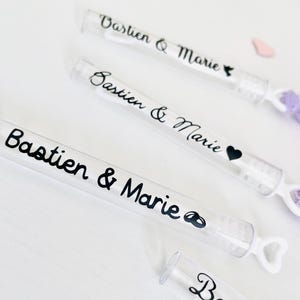 Mini bottiglia di bolle di sapone | uscita dalla cerimonia | matrimonio | regalo per gli ospiti | bottiglie personalizzate