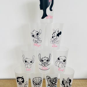 Vaso personalizado con nombre | personaje de dibujos animados/disney | cumpleaños o bautismo