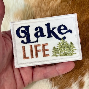 Yeti Camino style Lake Life Velcro Patch Embroidered / Trucker hat patch / beach lover / patches / yeti patch / mountain patch / lakes