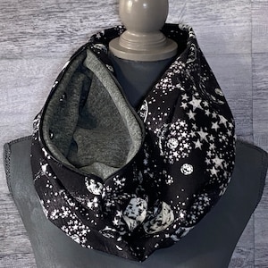 Bonding Scarf for Sugar Gliders, Hedgehog, Rat, or other Small Pet in Black Moon Super Snuggle Flannel
