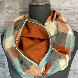 Bonding Scarf for Sugar Gliders, Hedgehog, Rat, Snake, or other small pet - Teal and Orange Snuggle Flannel
