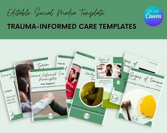 Trauma Education Social Media Templates: Mental Health (Canva)