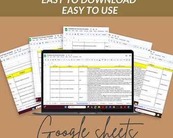 Mental Health Dot Phrase Template: Google Sheets (Editable Digital Download